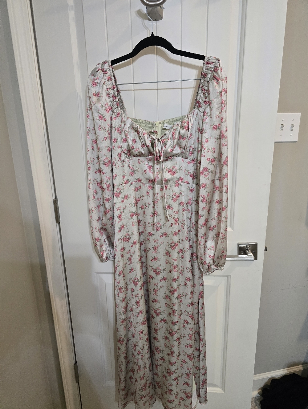 NWT Altard State Floral Midi Dress Mint Green Pink Medium Summer Boho Satin Bust - Picture 3 of 8